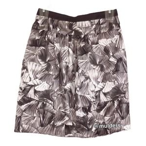 BCBGMAXAZRIA BCBG Monochrome Black & White Floral Print Skirt